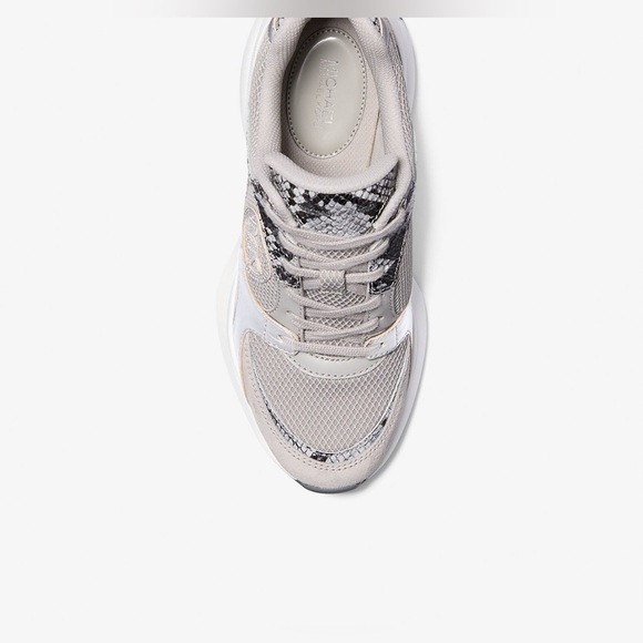 Michael Kors Zuma Snake Embossed Leather Trainer Sneakers Size9( NOT OUTLET ) - Picture 4 of 16